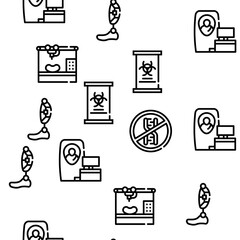 Biotech Technology Vector Seamless Pattern Thin Line Illustration