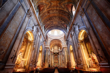 Fototapeta na wymiar Interior of Cathedral Basilica of Estrela, Lisbon, Portugal.