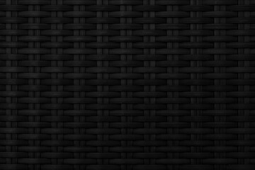 Black rattan wooden table top pattern and background seamless