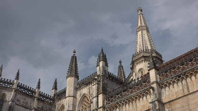 Towers of stunning monastery in Batalha, a landmark destination in Portugal
