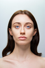 Naklejka premium Natural beauty. Beautiful young woman with smooth glowing skin.