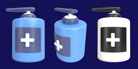 3d icon render illustration medical bottle