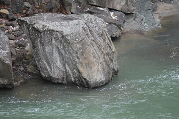 water flowing into the lake