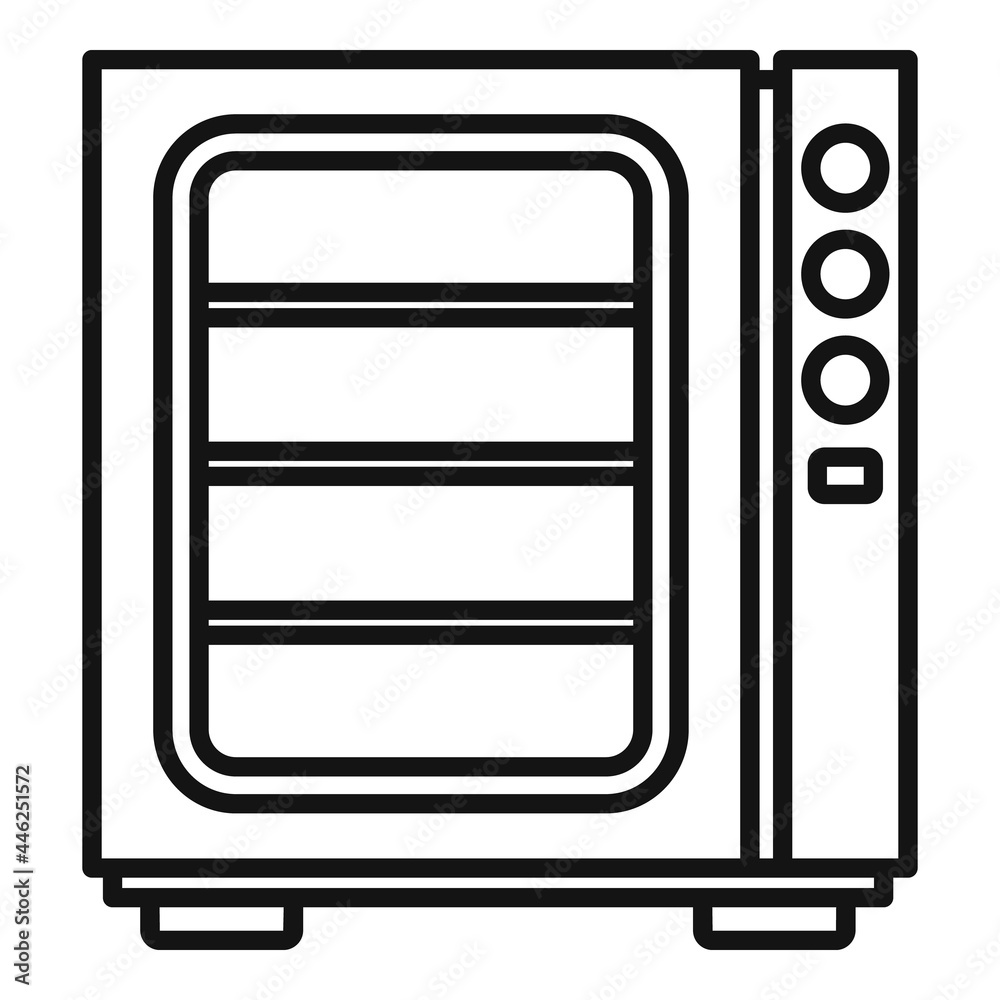 Sticker Oven convection technology icon outline vector. Gas fan stove