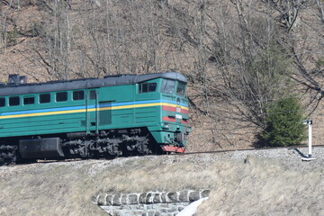 Naklejka premium train on the railway