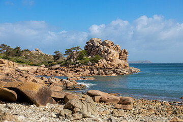 Pink granite coast in Brittany, Côtes d'Armor