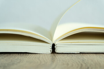 Empty book the side view like open next page