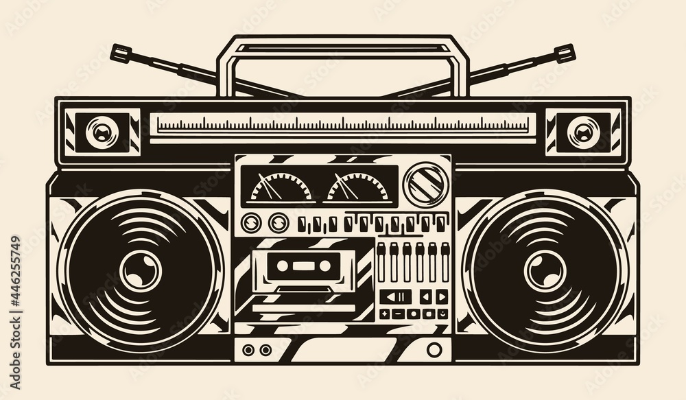 Wall mural Vintage concept of ghetto blaster