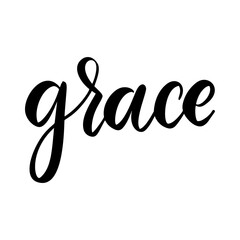 Fototapeta na wymiar Grace. Lettering phrase on white background. Design element for greeting card, t shirt, poster. Vector illustration