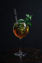 mojito cocktail on black background