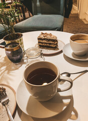 cup of coffee and cookies