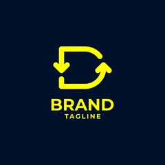 Letter D Arrow Logo Icon Vector Design Template