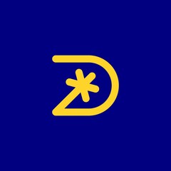 Letter D Star Arrow Logo Icon Vector Design Template