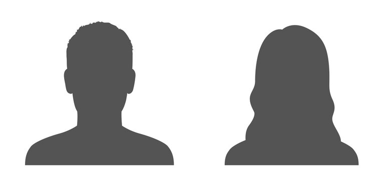 Man and woman silhouette avatar. Profile icon. Male and Female face silhouette. Head silhouette. Man and woman symbol avatar profile - stock vector.