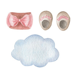 Watercolor children's illustration for creating cards, posters and bed linen.