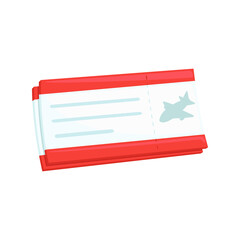 Flying Ticket Sign Emoji Icon Illustration. Tourism Vector Symbol Emoticon Design Clip Art Sign Comic Style.