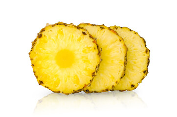 Pineapple slices isolated on white background