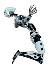 3D Rendering Male Robot on White