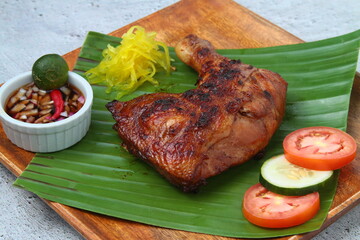 Fresly grilled chicken leg quarter