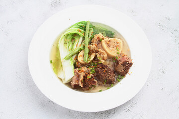 Freshly cooked Filipino food called Bulalo