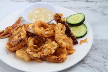 Freshly cooked Filipino food called Calamares