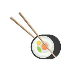 sushi in chopsticks