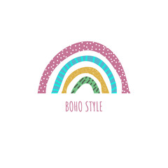 Boho rainbow with icon pattern