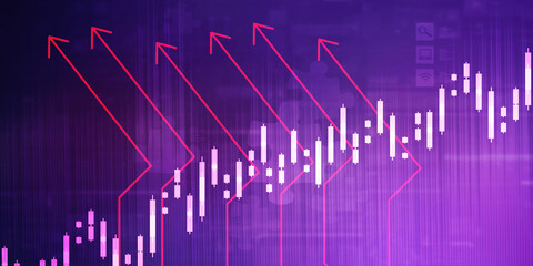 2d rendering Stock market online business concept. business Graph 
