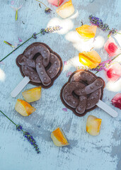 healthy chocolate ice in summer