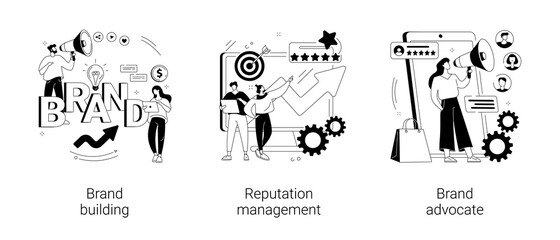Trademark public relations abstract concept vector illustrations.