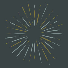 Obraz premium Sunburst line icon isolated on white background, summer web banner, retro circle design, vector illustration