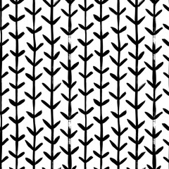 Herringbone brush strokes vector seamless pattern. Chevron texture or wallpaper. Grunge doodle geometric pattern, hand drawn tribal vector background. Vertical brush strokes zig zag ink illustration.