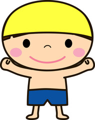 水泳をする男の子