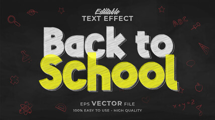 back to school text effect editable chalkboard text style