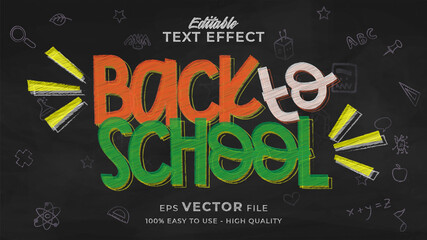 back to school text effect editable chalkboard text style