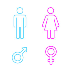 Vector male and female icon set