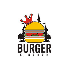 burger kingdom logo vector illustration - best for your mascot brand