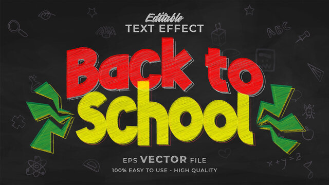 back to school text effect editable chalkboard text style