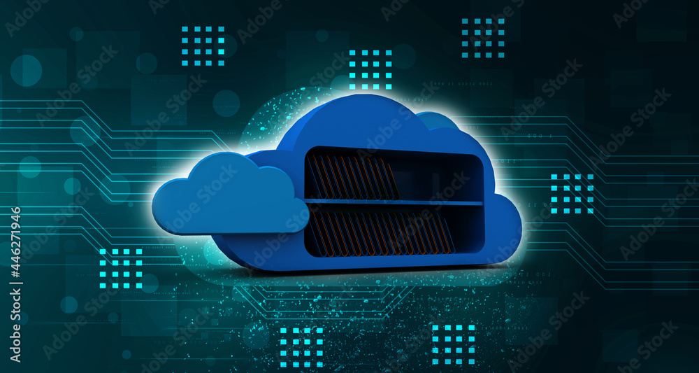 Poster 3d rendering cloud folder network