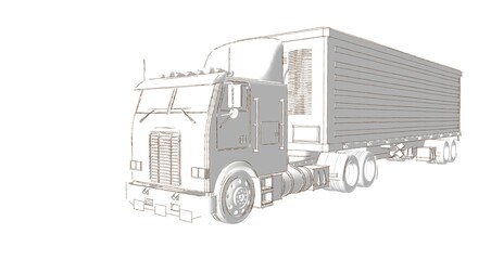Fototapeta na wymiar truck sketch transportation 3d illustration