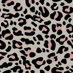 Camouflage leopard vector seamless pattern gray background stylish print