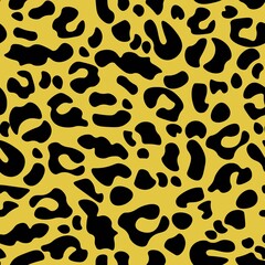 Fototapeta na wymiar Camouflage leopard vector seamless pattern yellow background stylish print