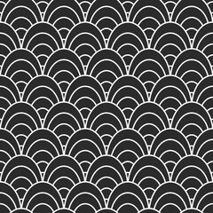 Asian seamless pattern with circles. Oriental background