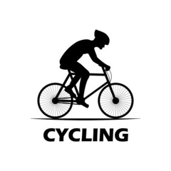 Bicycle, road bike or cycling logo design vector