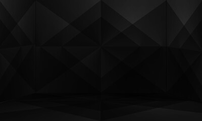 Obraz premium dark geometric, abstract background, black paper design, modern wallpaper, wall art, texture, with gradient, you can use for ad, product and card, business presentation, space for text