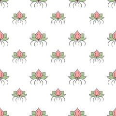 fabric pattern - hand-drawn repeat pattern illustrated on transparent background, beautiful repeat pattern for fabric, textile, web background, clothes packaging, and others.