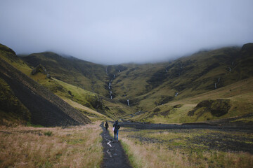 Hiking in the Icelandic mountains