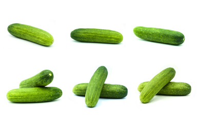  set of cucumber  isolated on the white background