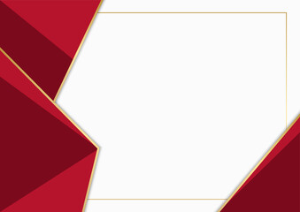 Modern simple minimal red white gold abstract background. Modern stylish red background with paper effect. Red white business background with white space for text