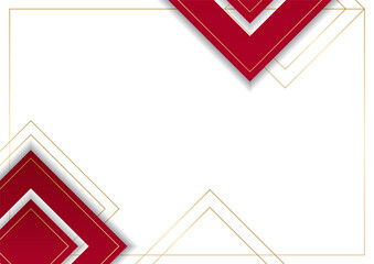 Modern simple minimal red white gold abstract background. Modern stylish red background with paper effect. Red white business background with white space for text